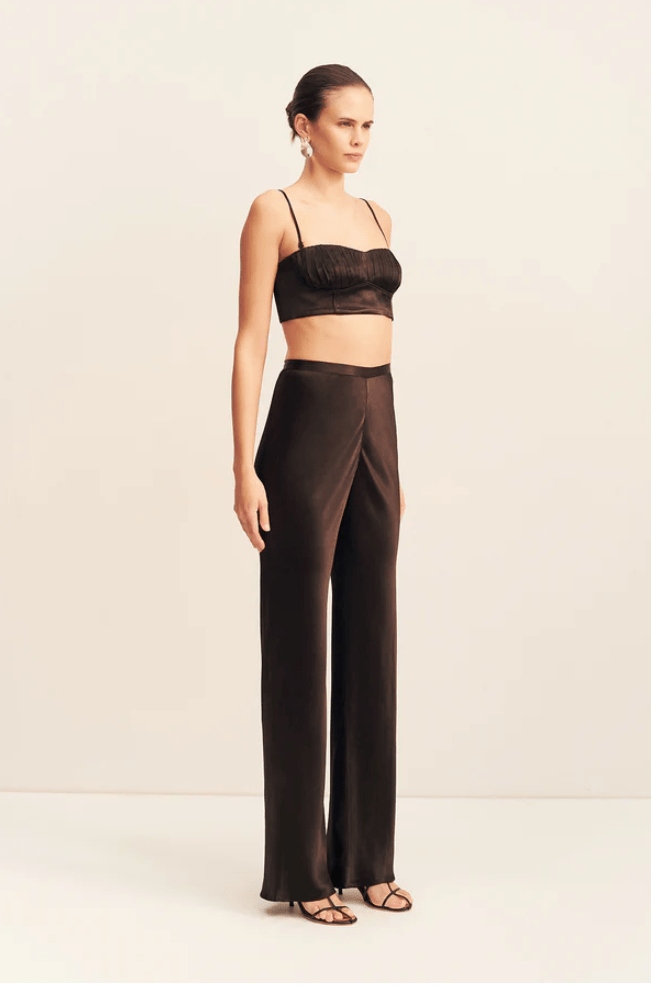 Biased Cut Flared Satin Pants - MATTHÉ - Pant
