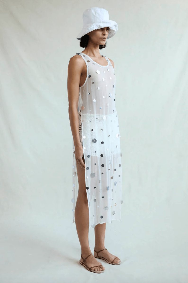 Chloe Sequin Tunic | White - MATTHÉ - tunic