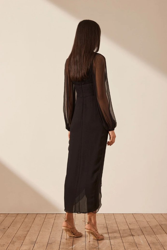 Elegant Isola Plunged Midi Dress – Stylish & Comfortable - MATTHÉ - Dress