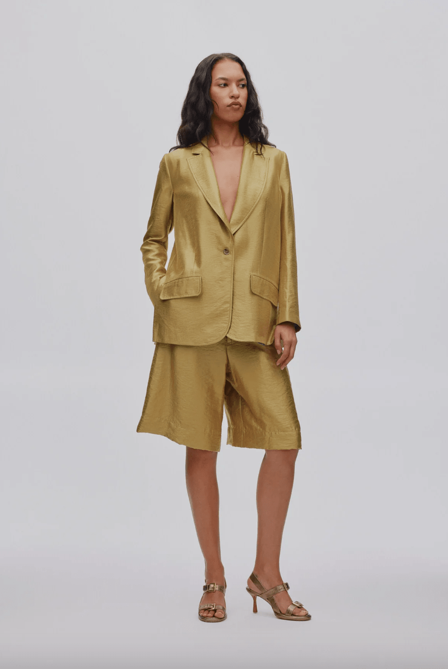 Feliza Long Shorts | Golden Olive - MATTHÉ - pants