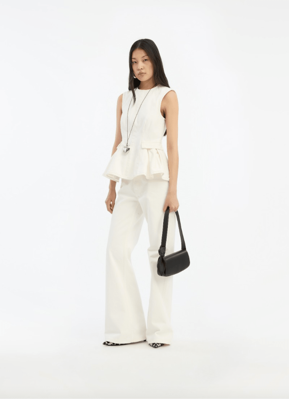 Flared High Waisted Jeans | Summer White - MATTHÉ - jeans