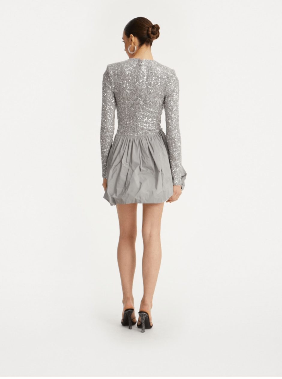 PRE ORDER Sequin Midi Dress | Silver Grey - MATTHÉ - Dress