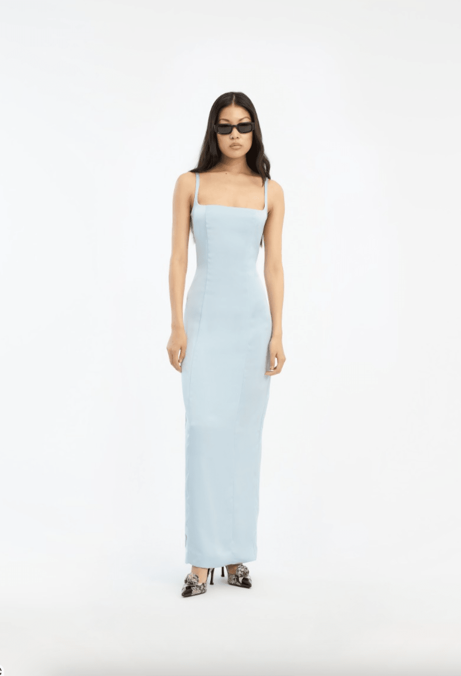 Satin Blue Maxi Dress - MATTHÉ - Dress