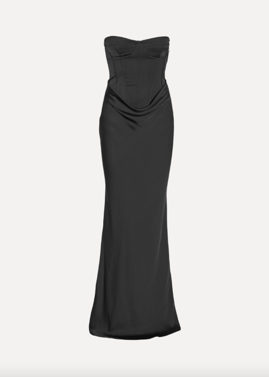 Satin Corset Maxi Dress | Black - MATTHÉ - Dress