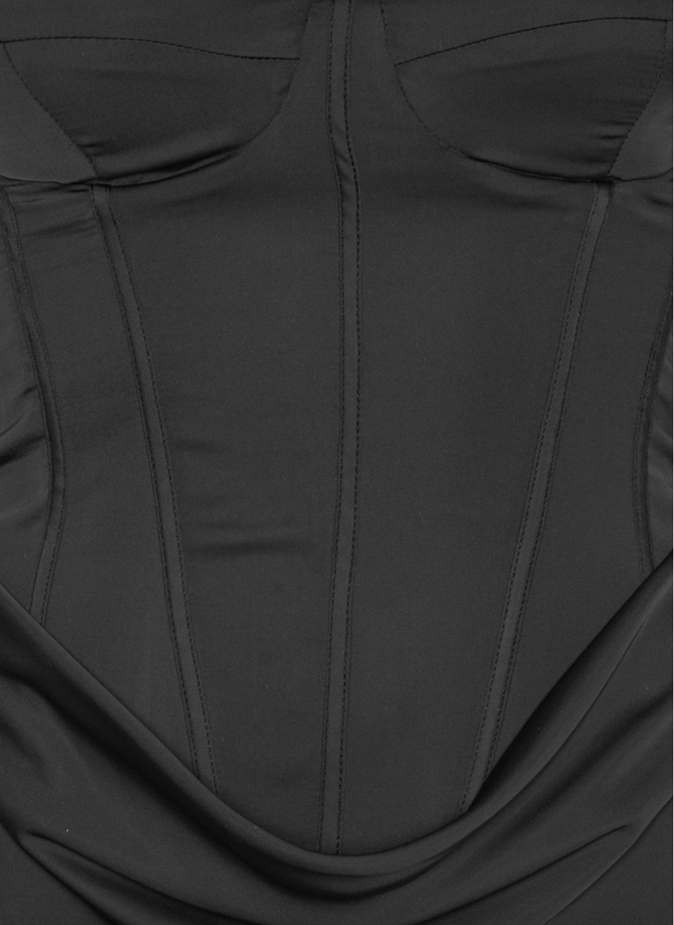 Satin Corset Maxi Dress | Black - MATTHÉ - Dress