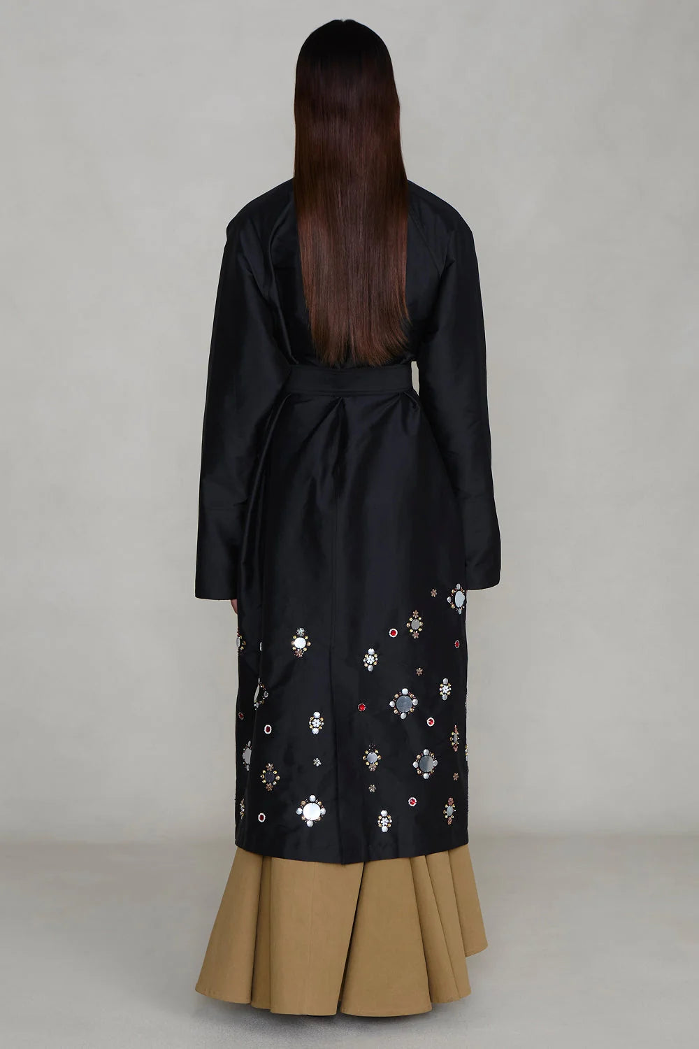 Techno Taffeta Sequin Trench