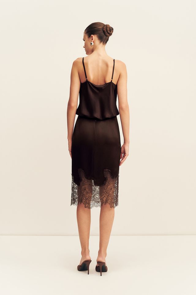 Lucia Lace Midi Skirt | Black