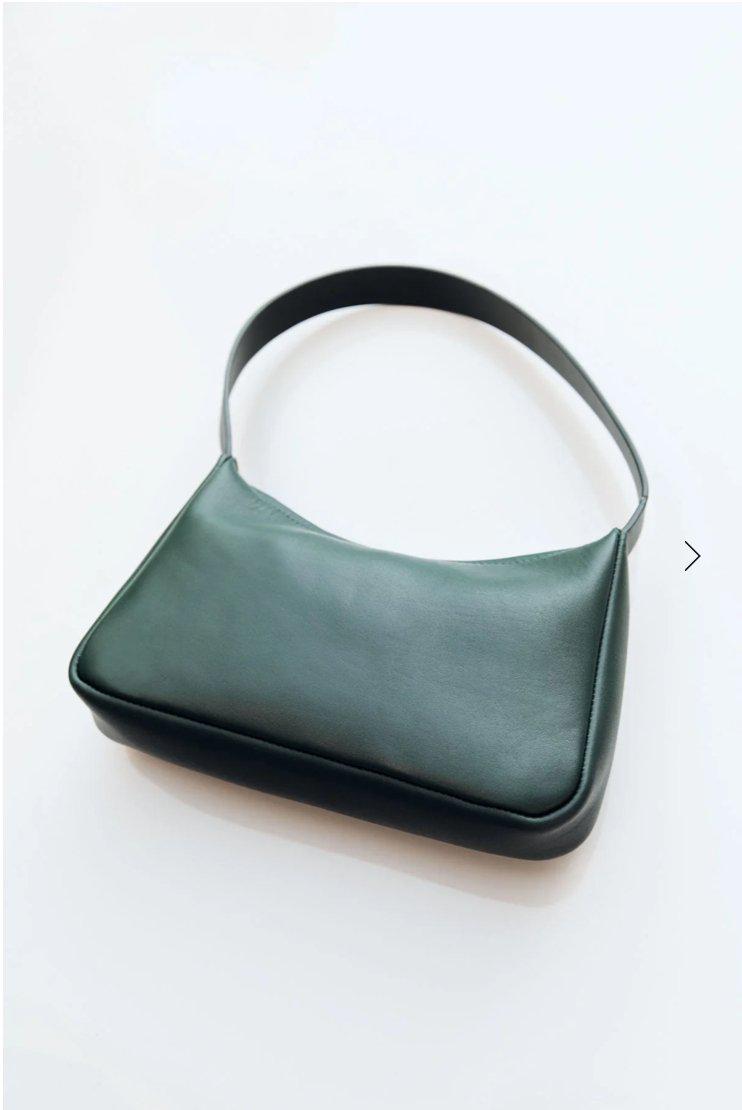 90s Petite Shoulder Bag - Trendy Deep Green Accessory - MATTHÉ - handbags