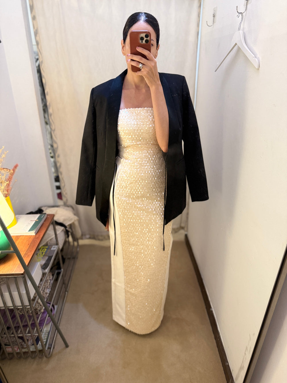 tux over sequins. black tie, my way.