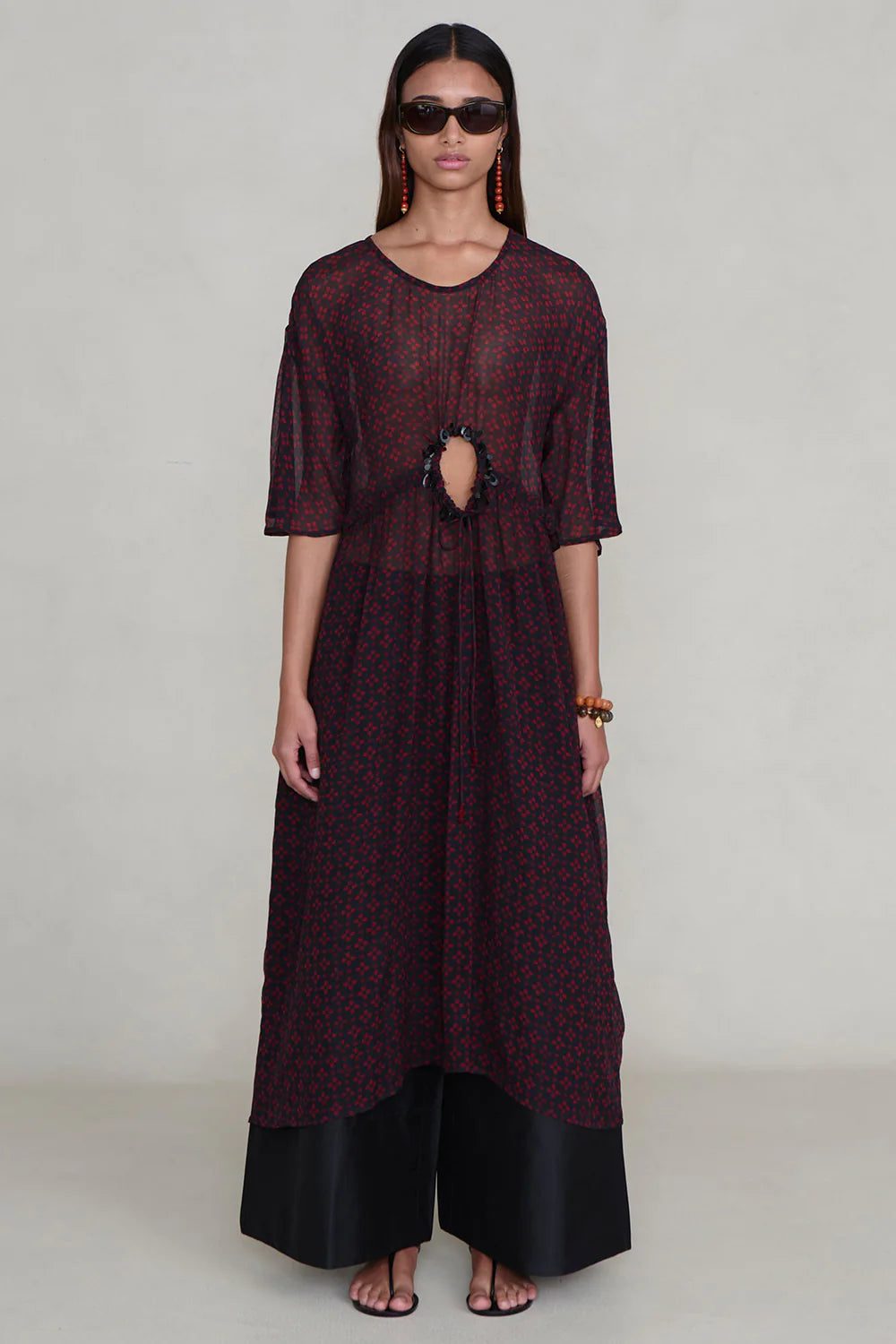 PRE-ORDER | Cutout Sequin Chiffon Tunic