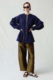 Pinch Waist Cardigan | Navy