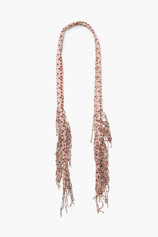 PRE-ORDER | Beaded Skinny Scarf Pink