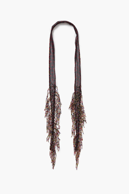 PRE-ORDER | Beaded Skinny Scarf Sapphire