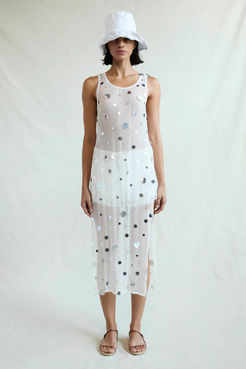 Chloe Sequin Tunic | White