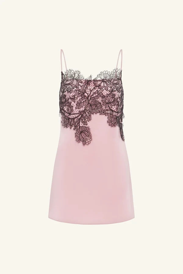 Lucia Lace Mini Dress - Pink / Black
