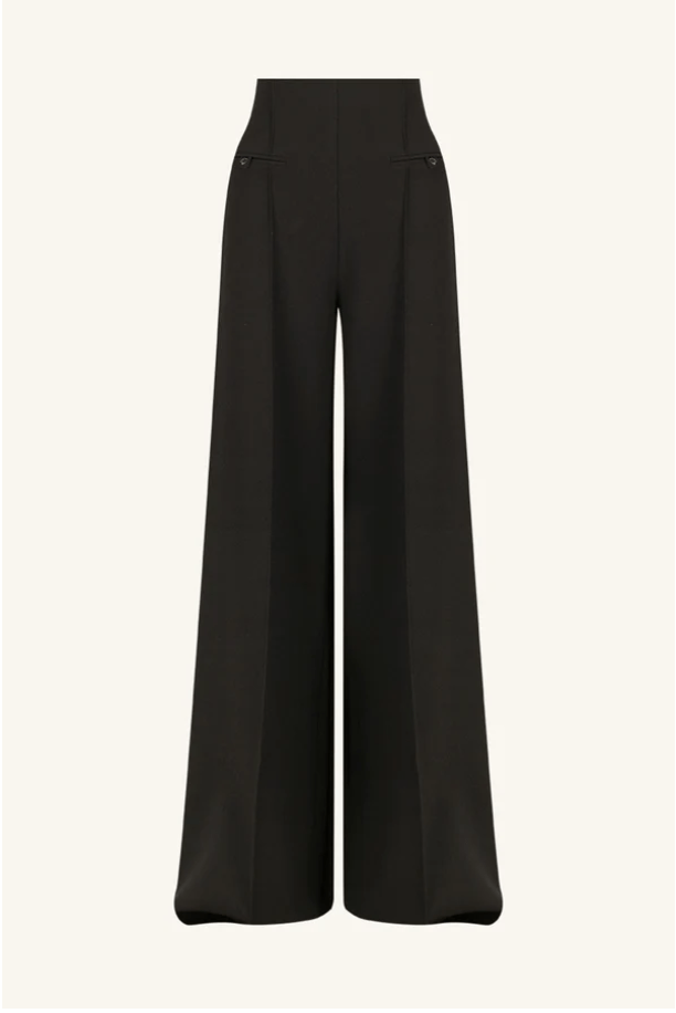 Amura High Waisted Crepè Pants | Wide Leg Flat Front - MATTHÉ - Pant