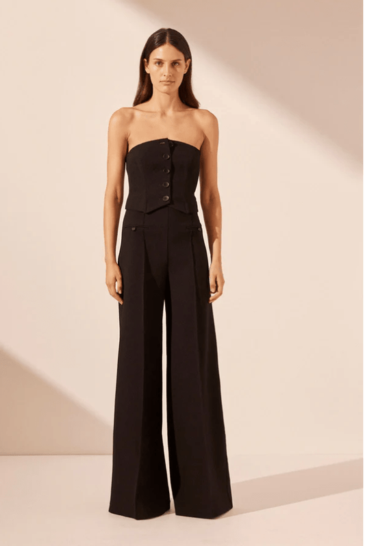 Amura High Waisted Crepè Pants | Wide Leg Flat Front - MATTHÉ - Pant