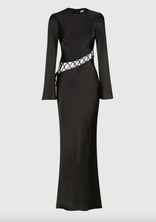 Arienzo Asymmetrical Lace Up Maxi Dress - MATTHÉ - Dress