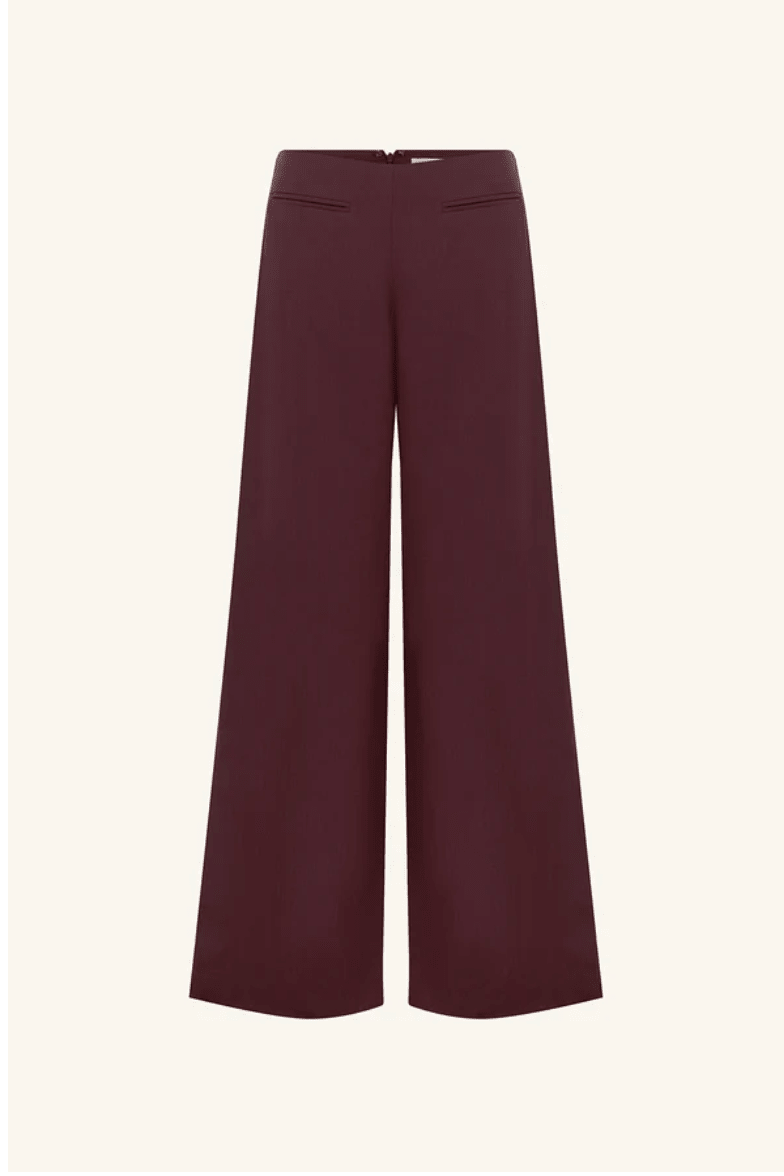 Asher Wide Leg Pants | Burgundy - MATTHÉ - Pant