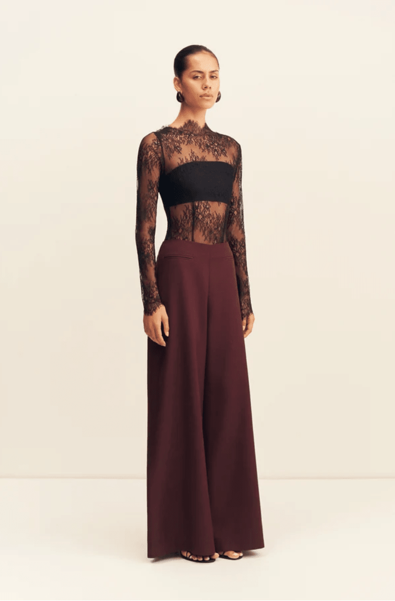 Asher Wide Leg Pants | Burgundy - MATTHÉ - Pant