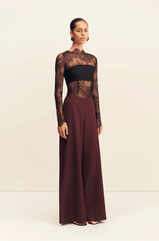 Asher Wide Leg Pants | Burgundy - MATTHÉ - Pant