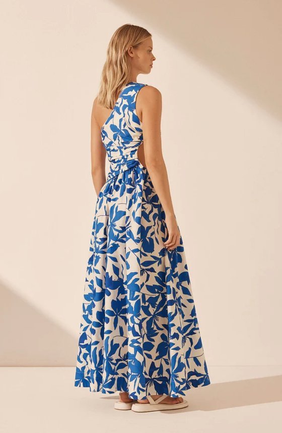 Bleue Cutout Maxi Dress - Sophisticated Evening Gown - MATTHÉ - Dress