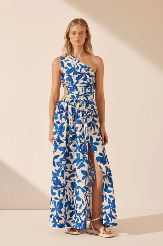 Bleue Cutout Maxi Dress - Sophisticated Evening Gown - MATTHÉ - Dress