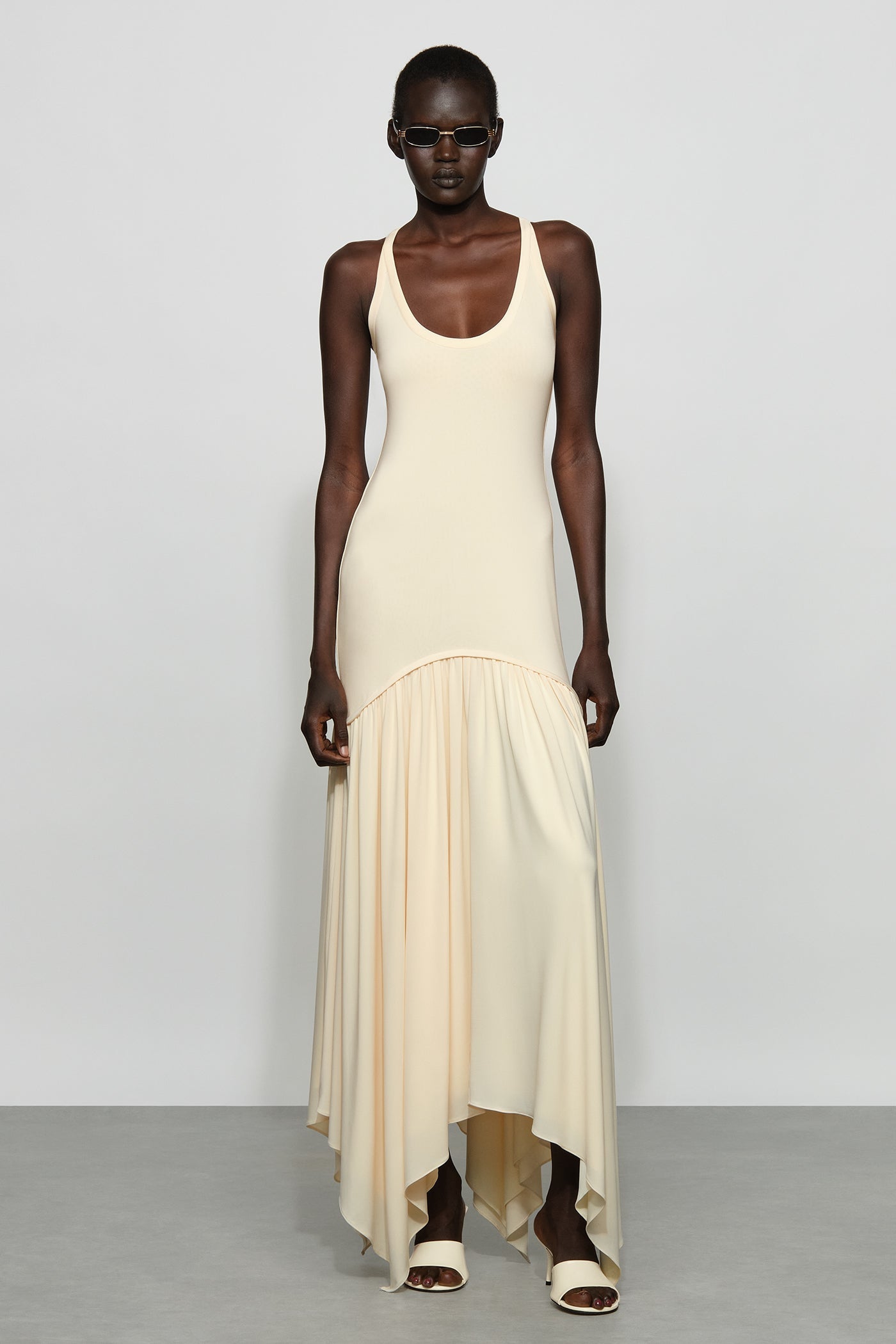 Butter Yellow Slinky Maxidress - MATTHÉ - Dress