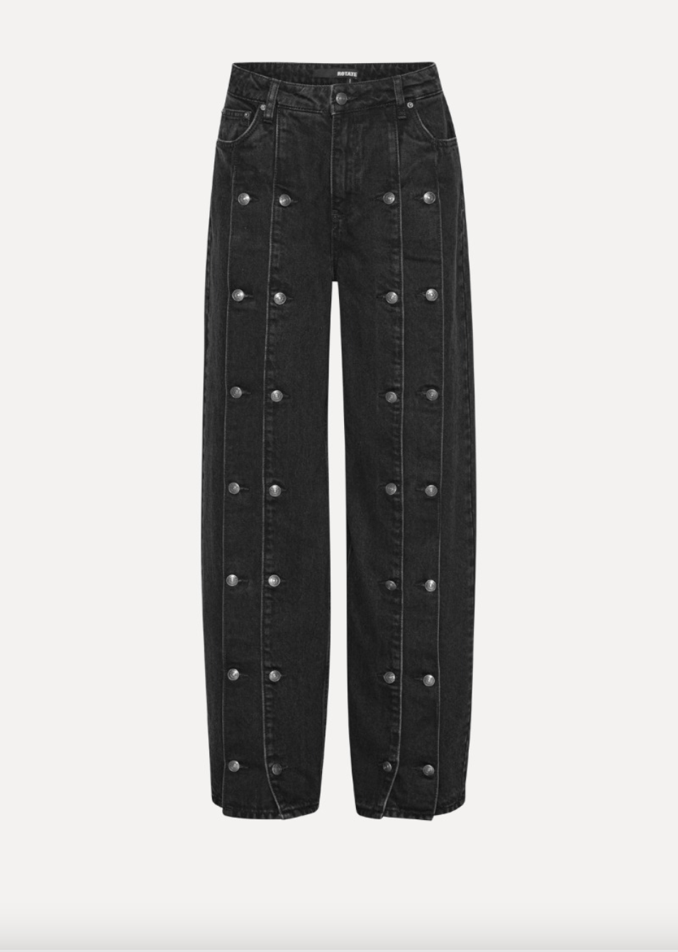 Buttoned Wide Jeans | Black Denim - MATTHÉ - jeans