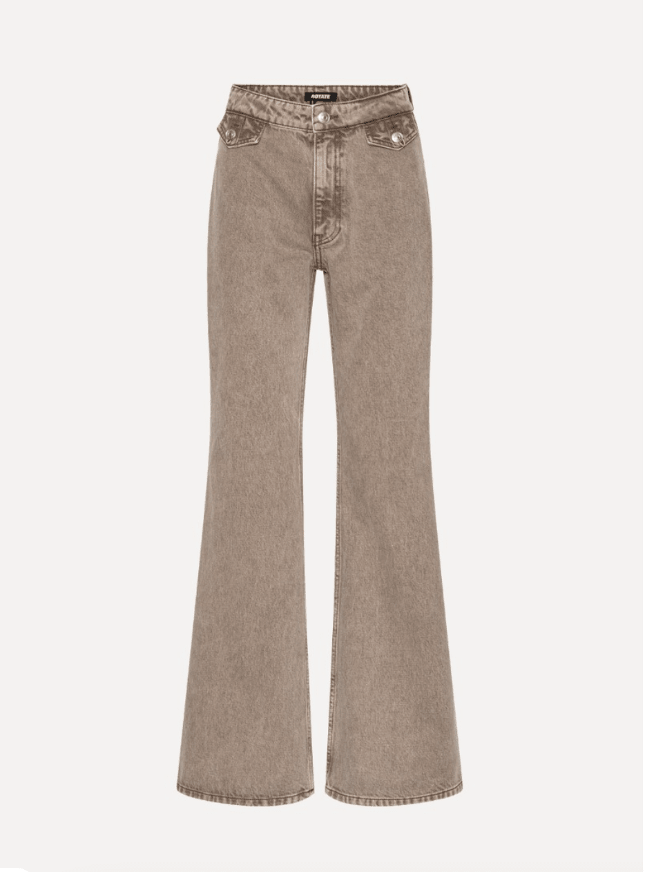 Flared High Waisted Jeans | Taupe - MATTHÉ - jeans