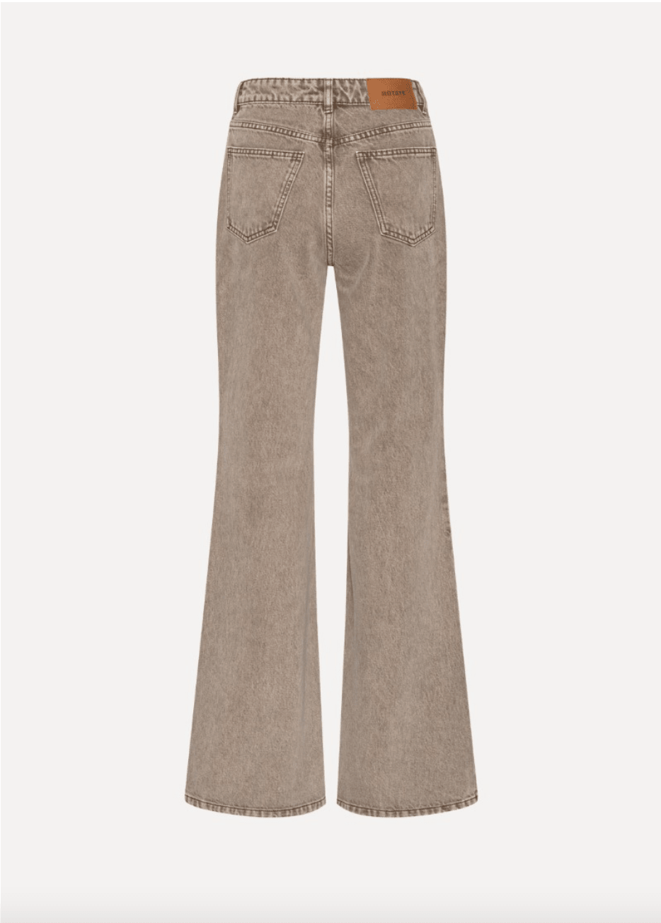 Flared High Waisted Jeans | Taupe - MATTHÉ - jeans