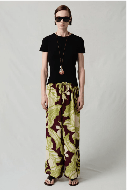 Hibiscus Silk Pants - MATTHÉ - 