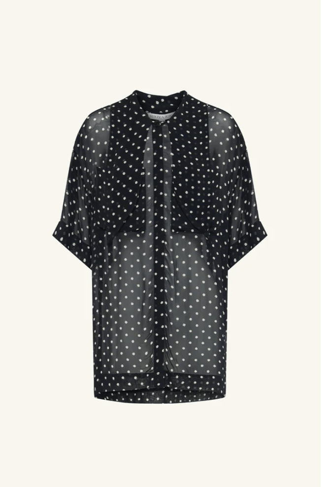 Houston Short Sleeve Tie Neck Blouse - MATTHÉ - BLOUSE