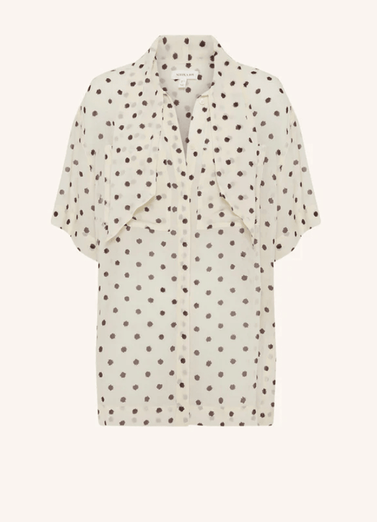 Houston Side Split Short Sleeve Blouse - MATTHÉ - BLOUSE