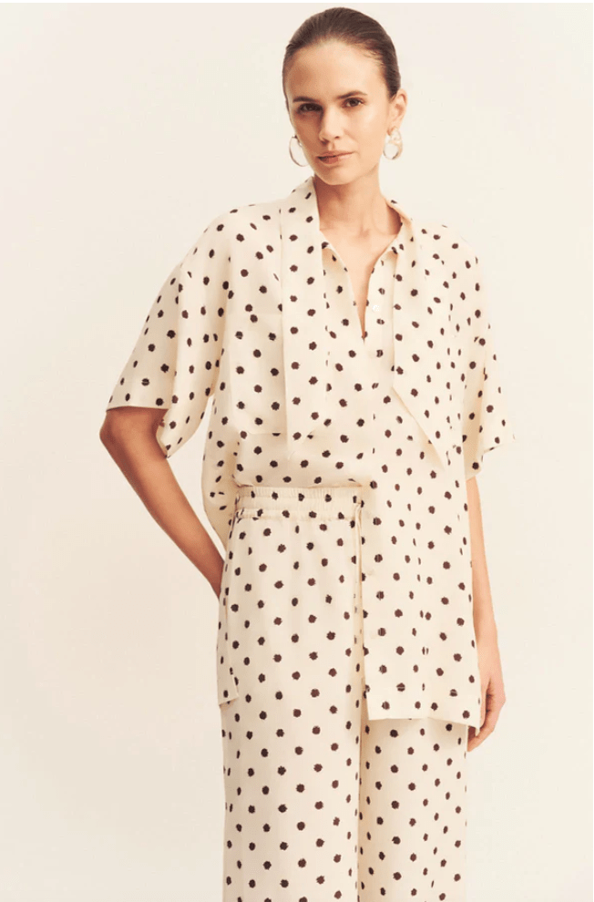 Houston Side Split Short Sleeve Blouse - MATTHÉ - BLOUSE