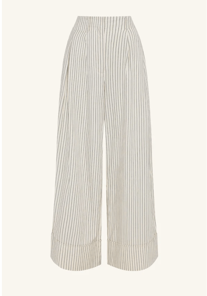 Hudson High Waisted Pant | White Pin Stripe - MATTHÉ - Pant