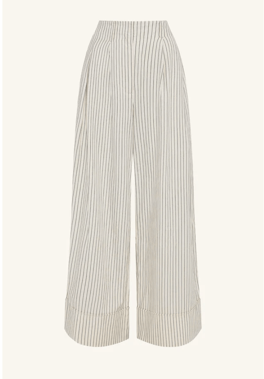 Hudson High Waisted Pant | White Pin Stripe - MATTHÉ - Pant