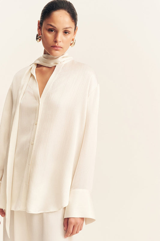 Huxley Long Sleeve Scarf Shirt - MATTHÉ - BLOUSE