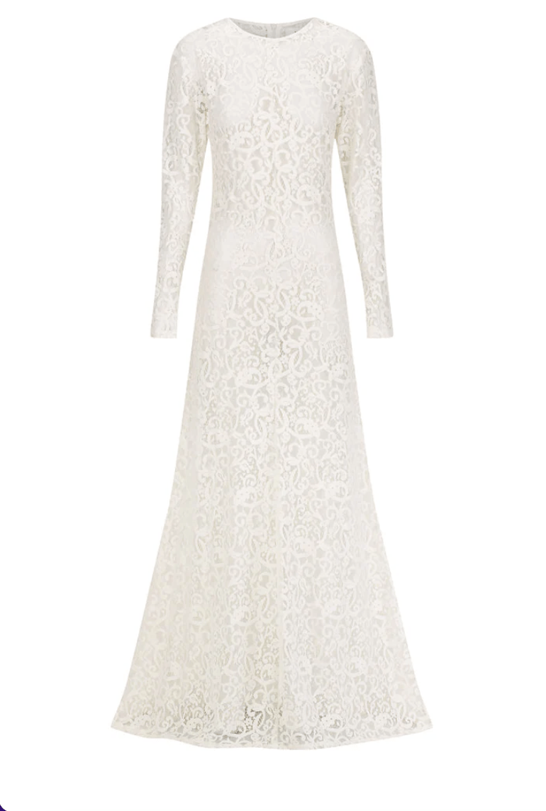 Illusion Off White Lace Maxi - MATTHÉ - Dress