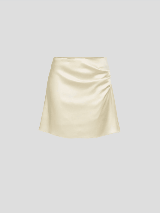 Javier Draped Satin Skirt | Butter - MATTHÉ - Skirt