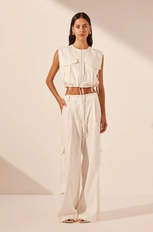 Kasbah Utility Cropped Top - Rice | Stylish and Functional Crop Top - MATTHÉ - Top