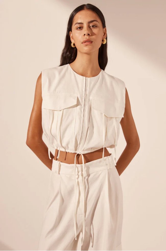 Kasbah Utility Cropped Top - Rice | Stylish and Functional Crop Top - MATTHÉ - Top