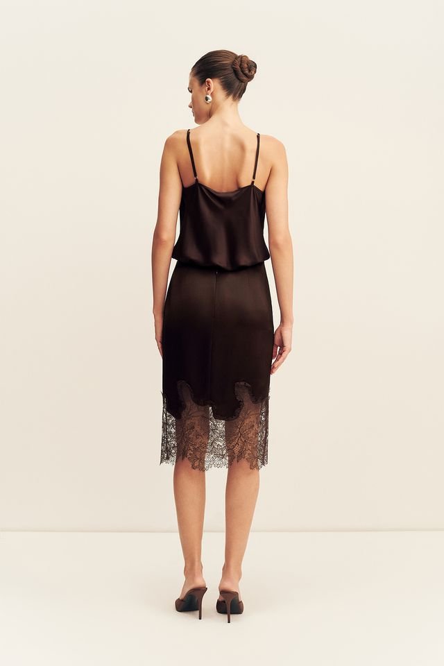 Lucia Lace Midi Skirt | Black - MATTHÉ - Skirt