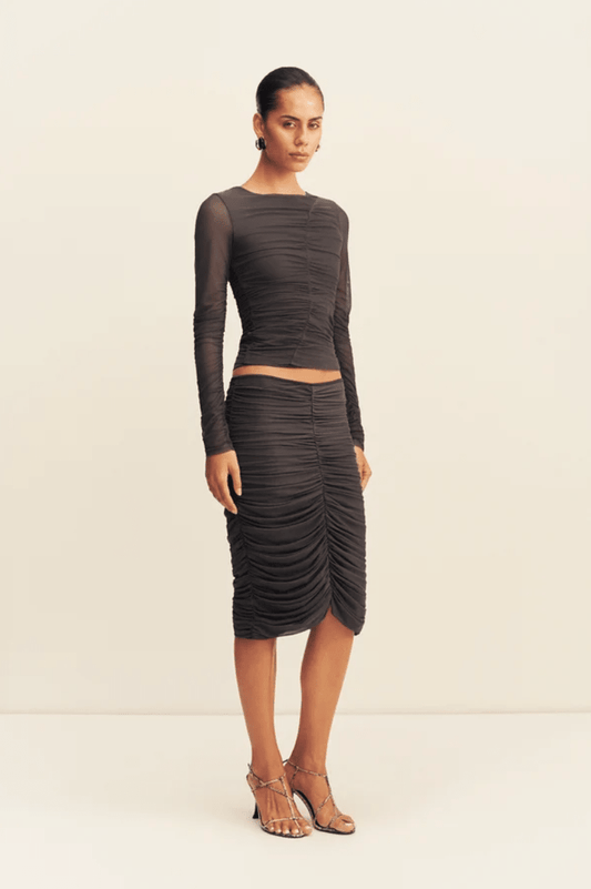 Mira Mesh Ruched Top - MATTHÉ - Top