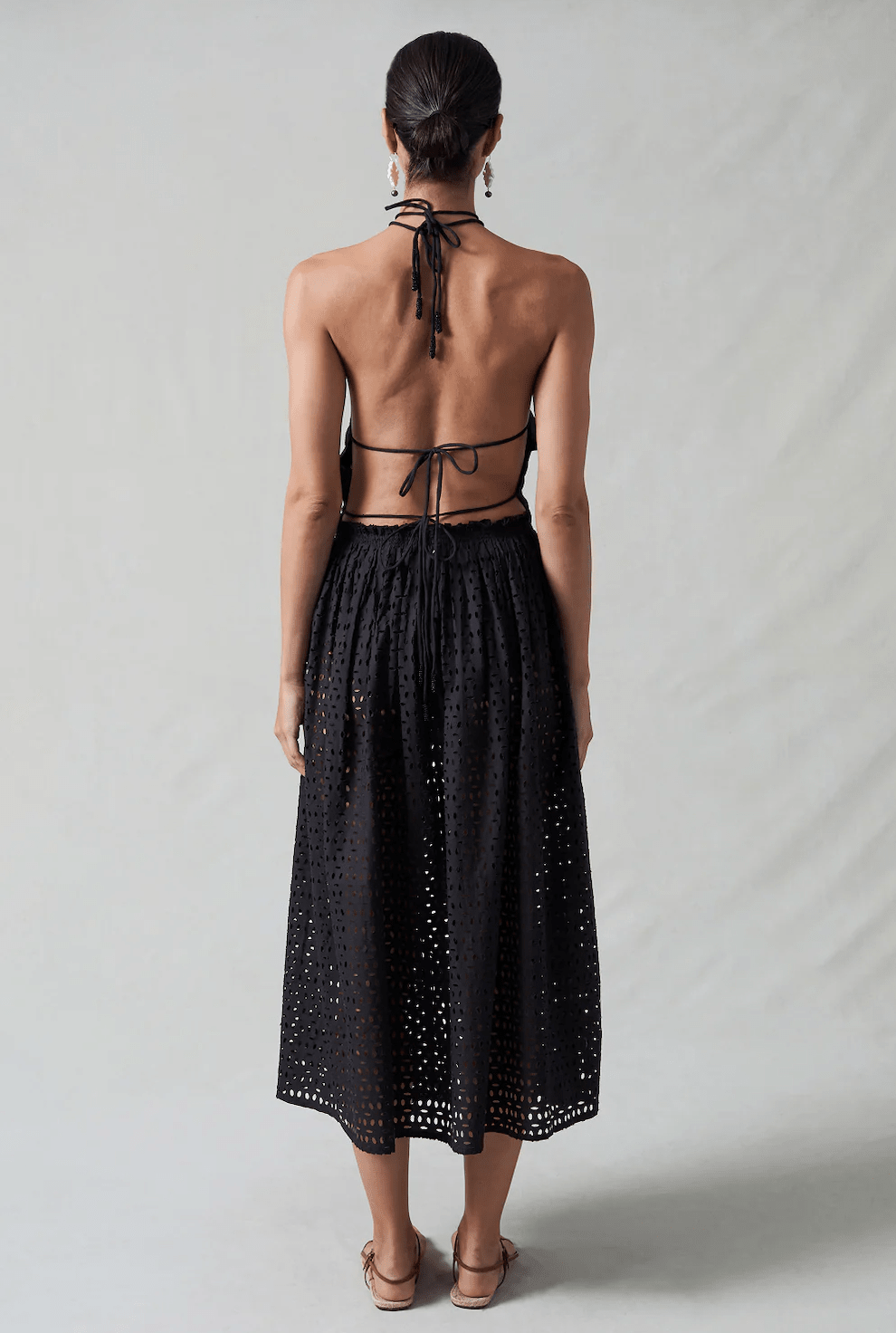 Napkin Dupioni Halter Top Black - MATTHÉ - Top