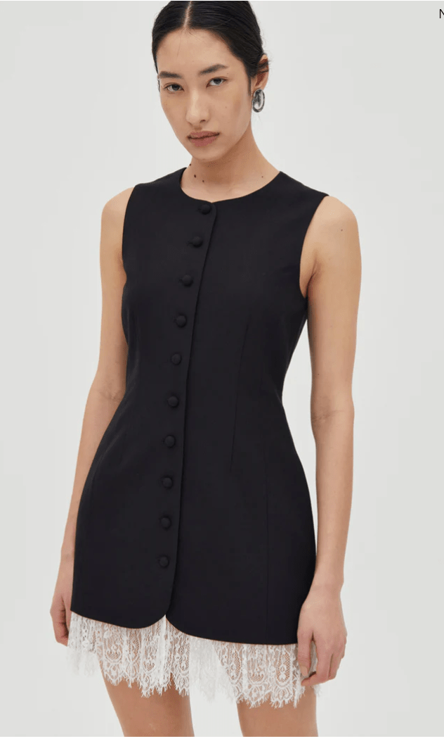 Nocturne Lace Trim Mini Dress - MATTHÉ - Dress