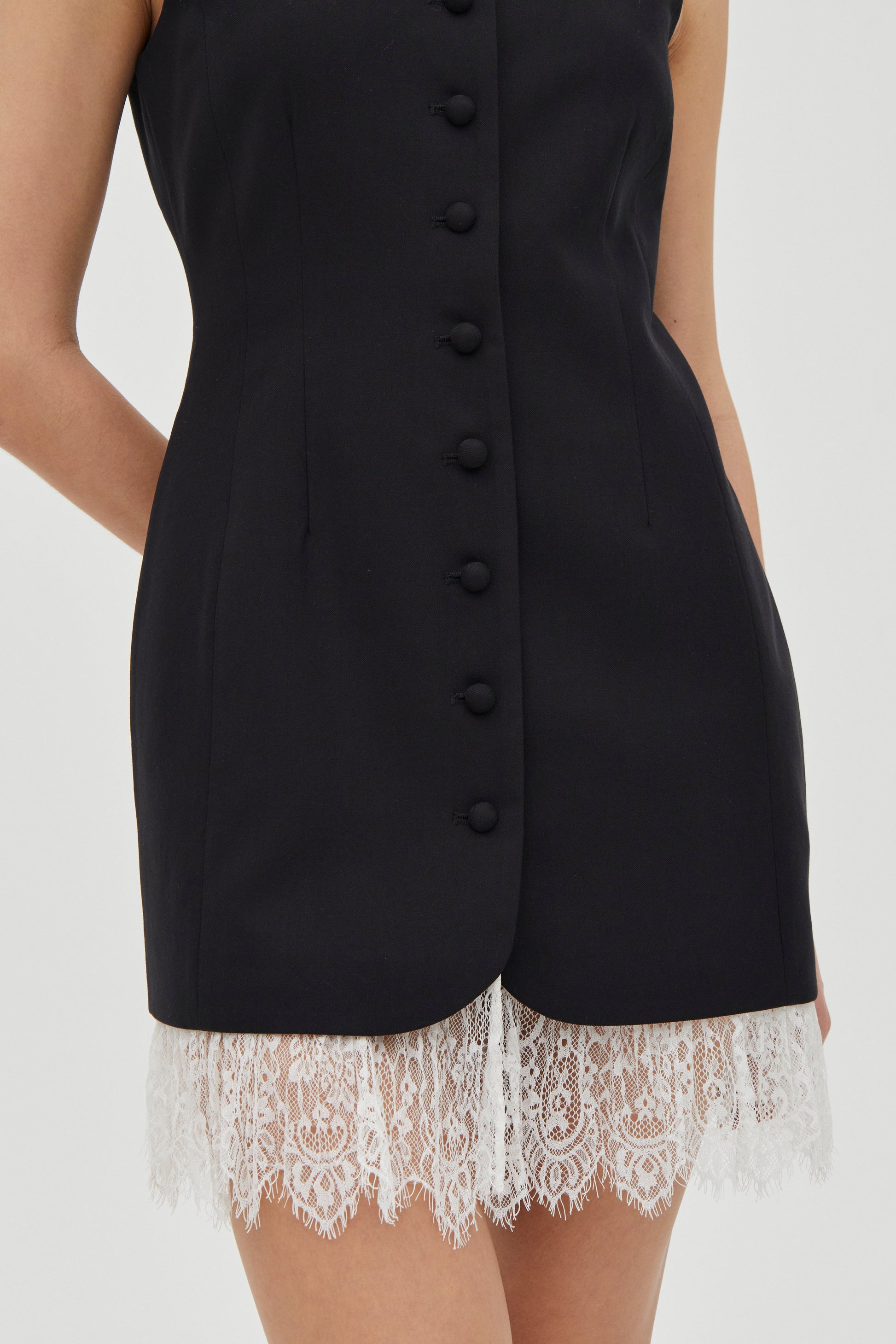 Nocturne Lace Trim Mini Dress - MATTHÉ - Dress