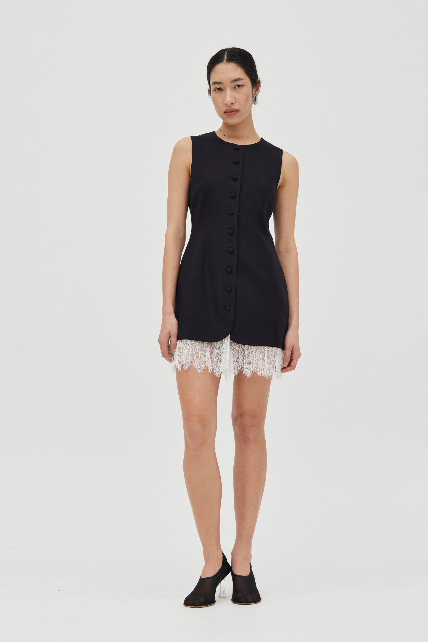 Nocturne Lace Trim Mini Dress - MATTHÉ - Dress
