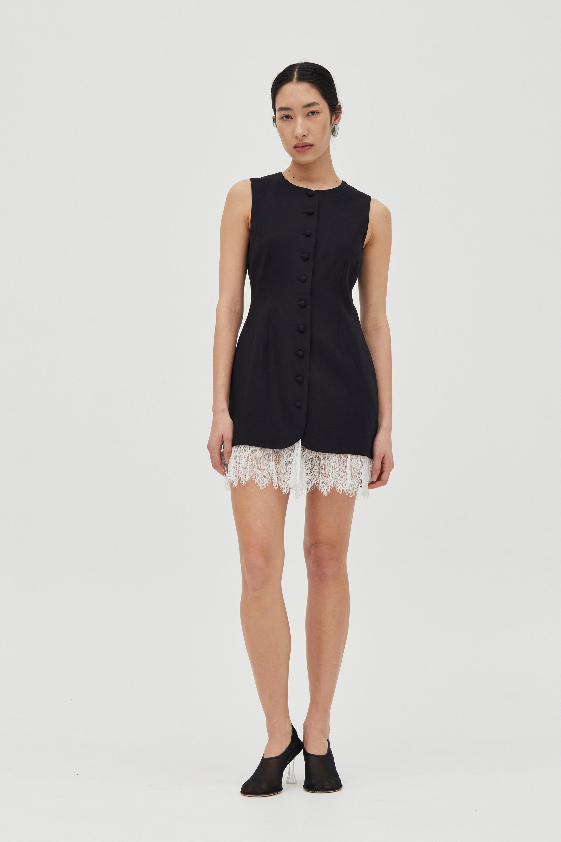 Nocturne Lace Trim Mini Dress - MATTHÉ - Dress