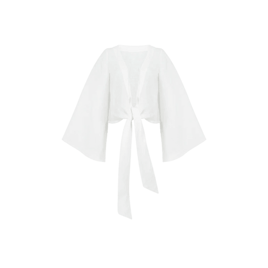 Nova Linen Reversible Wrap Top - MATTHÉ - Top